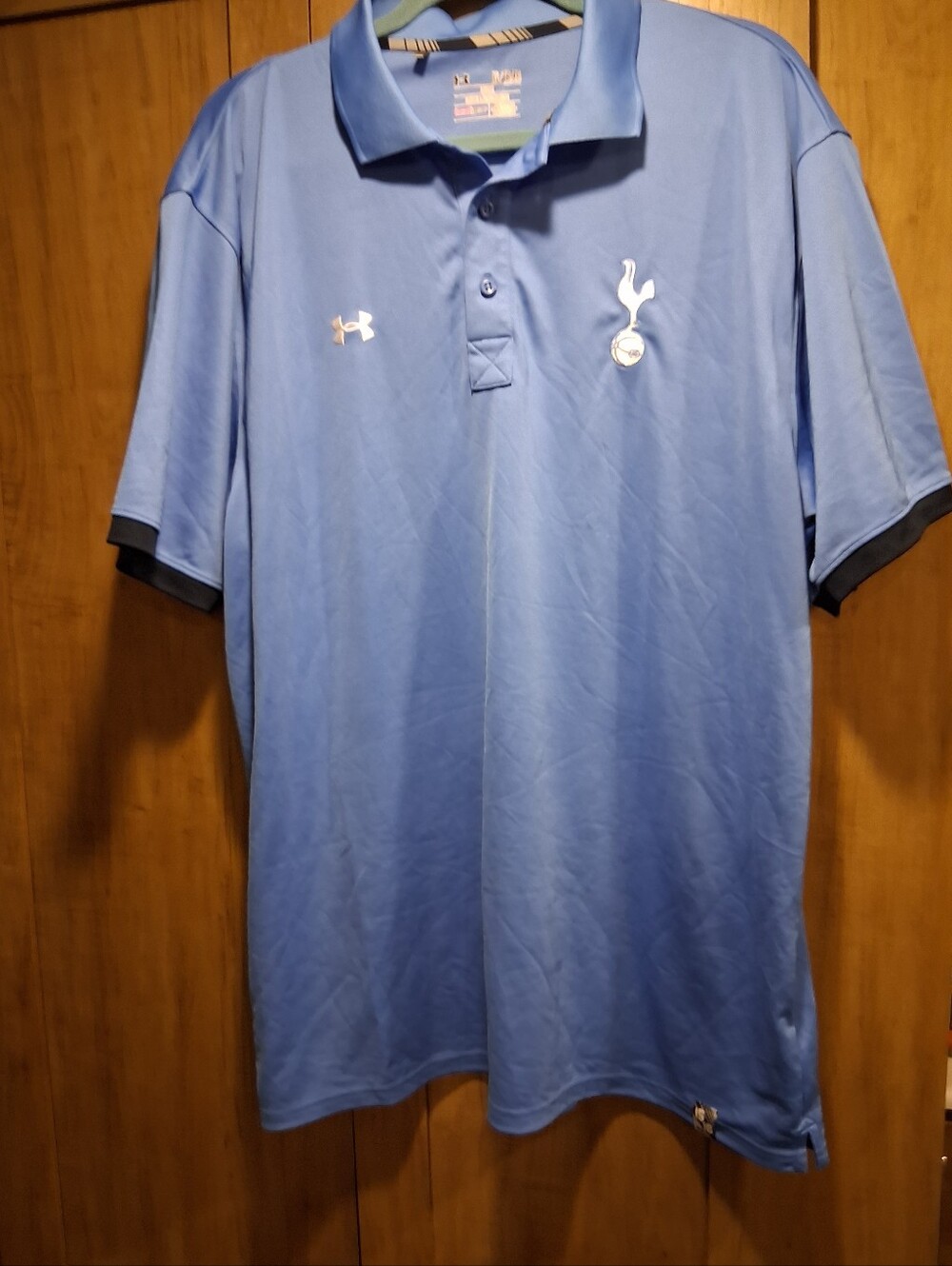 Under Armour Men’s Light Blue Tottenham Polo with Navy Trim